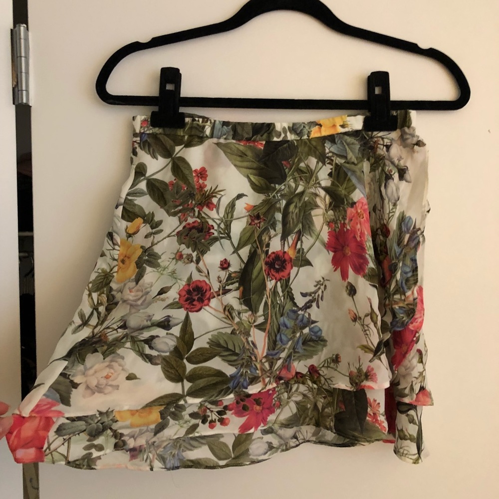 Haute Hippie Silk Floral Skirt XS